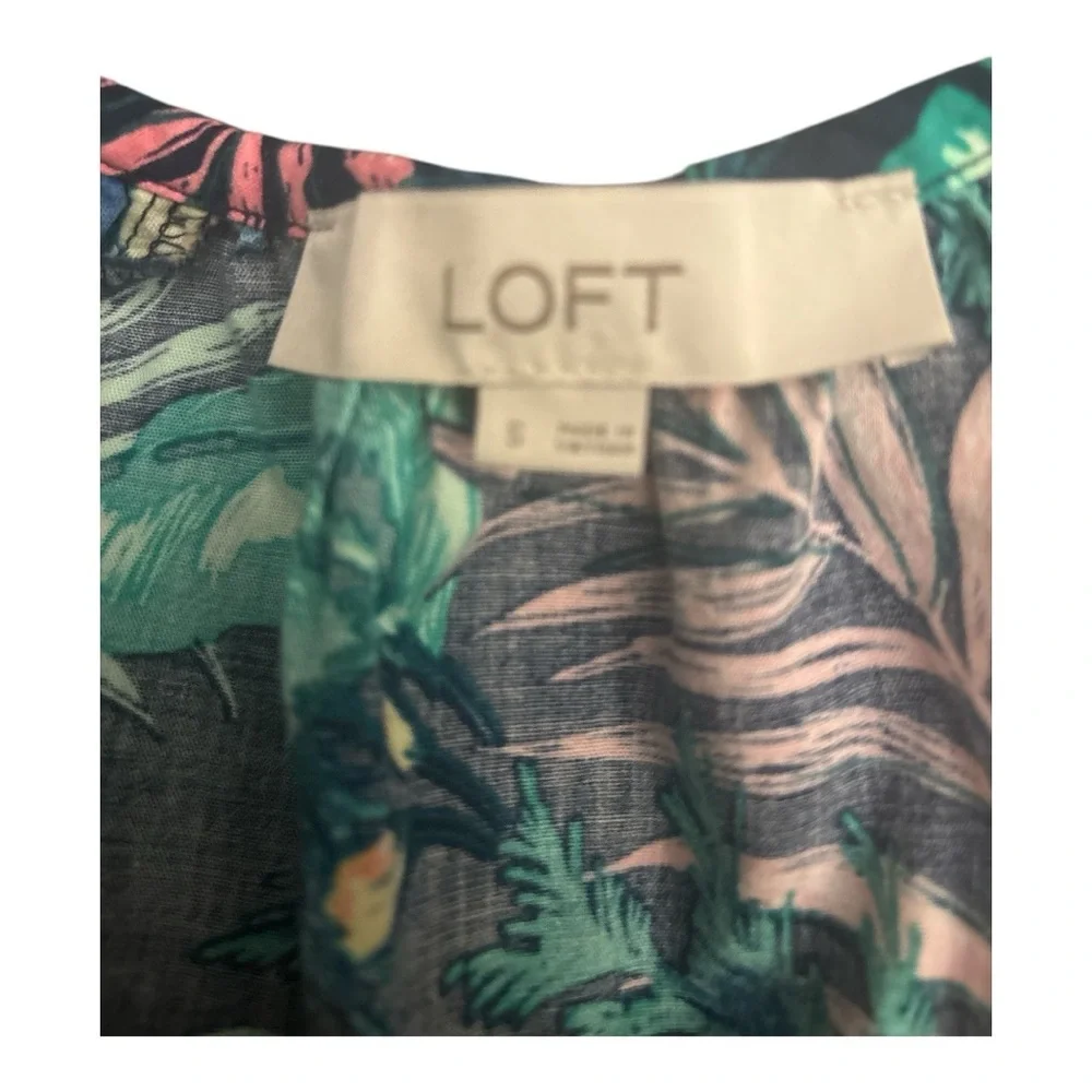 Loft Tropical Print Sleeveless Tank Top tropical floral print Size Small - Picture 3 of 3